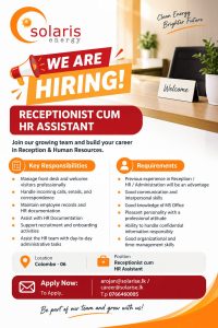 Receptionist Cum HR Assistant